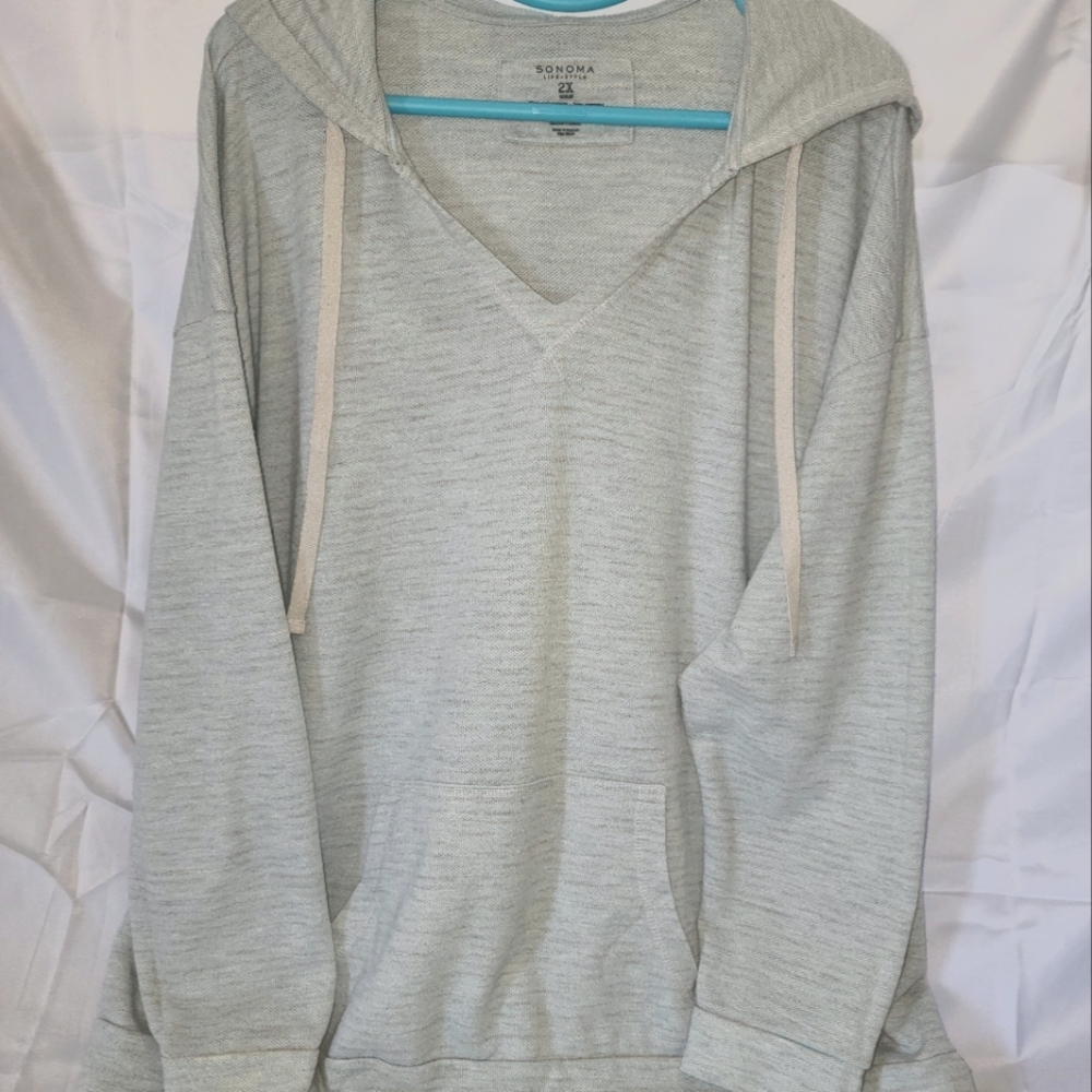 SONOMA 2X soft knit shirt with a hood and kangaroo pocket